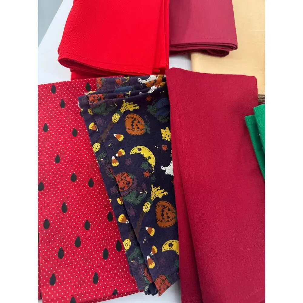 Mixed Cloth Dinner Napkin Lot Basket Liner Table Linens Assorted Colors 50 items